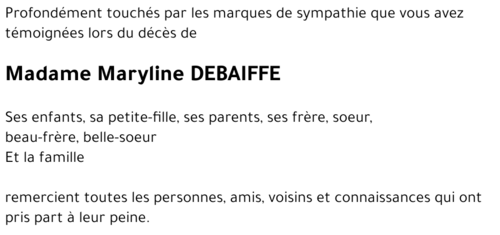 Maryline DEBAIFFE