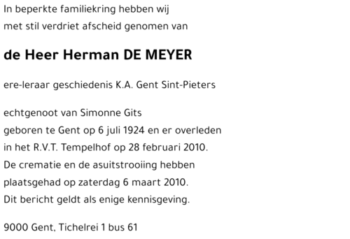Herman DE MEYER
