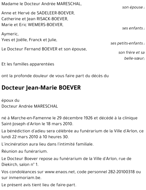 Jean-Marie BOEVER