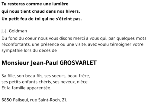 Jean-Paul GROSVARLET