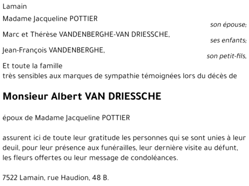 Albert VAN DRIESSCHE