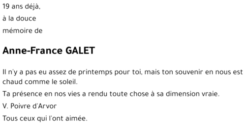Anne-France GALET