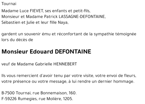 Edouard DEFONTAINE