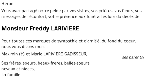 Freddy LARIVIERE