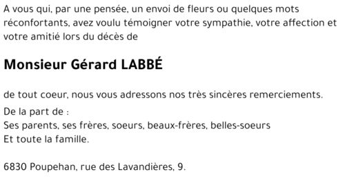Gérard LABBÉ