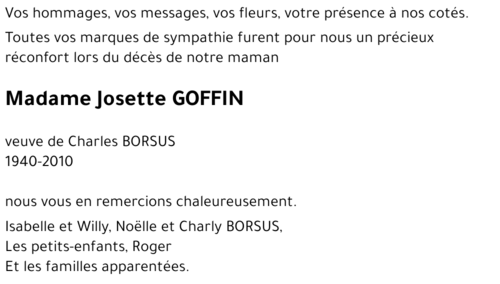 Josette GOFFIN