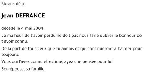 Jean DEFRANCE