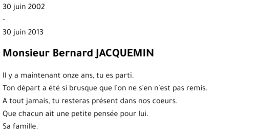 Bernard JACQUEMIN