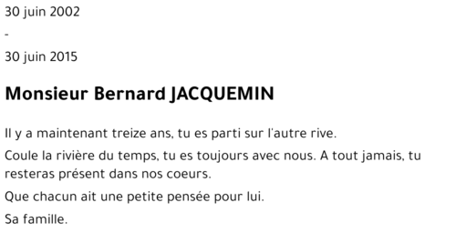 Bernard JACQUEMIN
