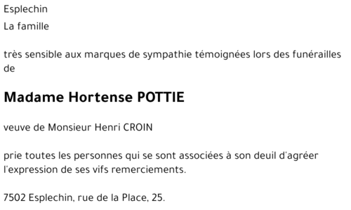 Hortense POTTIE