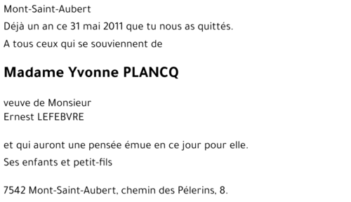 Yvonne PLANCQ