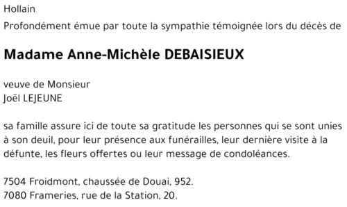 Anne-Michèle DEBAISIEUX