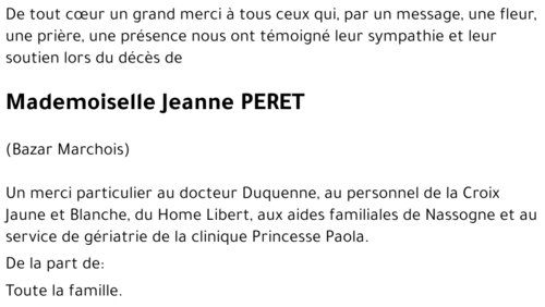 Jeanne PERET