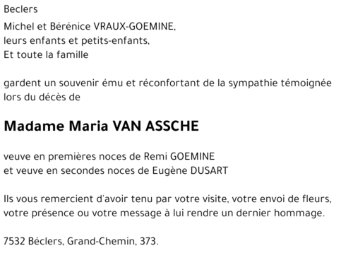 Maria VAN ASSCHE