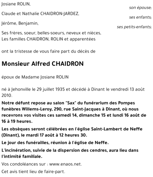 Alfred CHAIDRON
