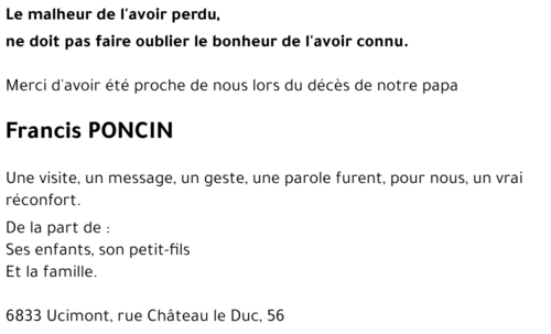 Francis PONCIN