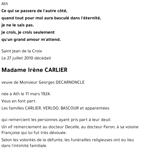 Irène CARLIER