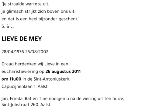 Lieve DE MEY