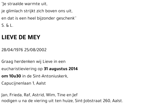 Lieve DE MEY