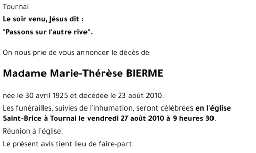 Marie-Thérèse BIERME