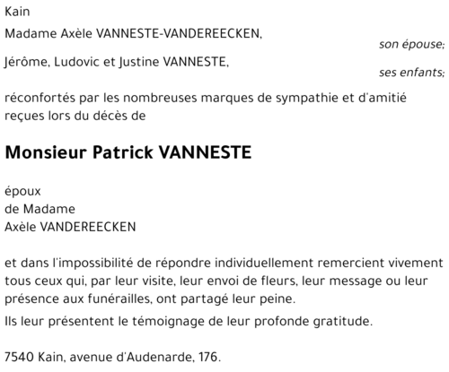 Patrick VANNESTE
