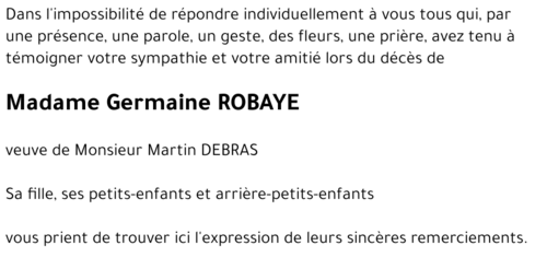 Germaine ROBAYE