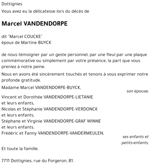 Marcel VANDENDORPE