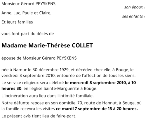 Marie-Thérèse COLLET