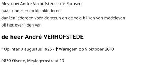André VERHOFSTEDE