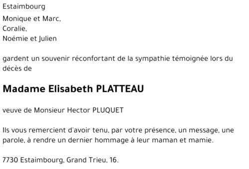 Elisabeth PLATTEAU