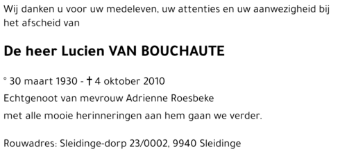 Lucien VAN BOUCHAUTE