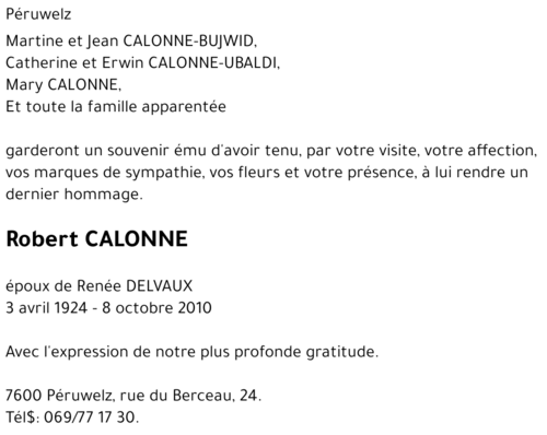 Robert CALONNE