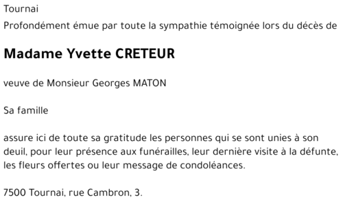 Yvette CRETEUR