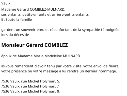 Gérard COMBLEZ