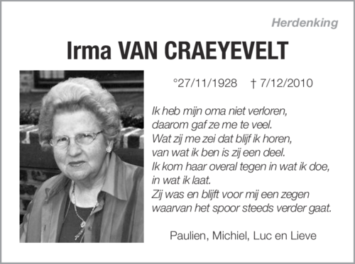 Irma Van Craeyevelt