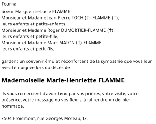 Marie-Henriette FLAMME