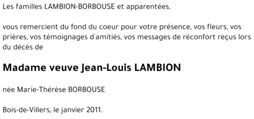 Marie-Thérèse BORBOUSE