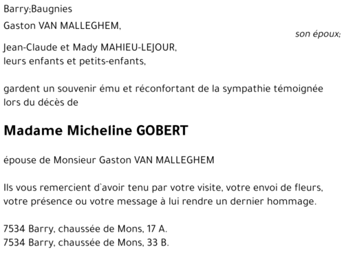 Micheline GOBERT