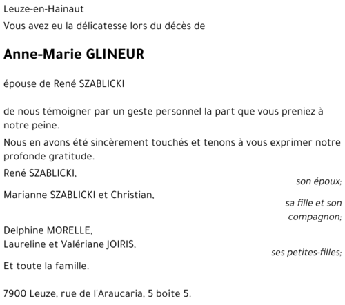 Anne-Marie GLINEUR