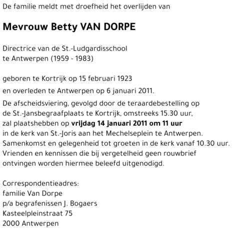 Betty VAN DORPE