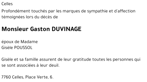 Gaston DUVINAGE