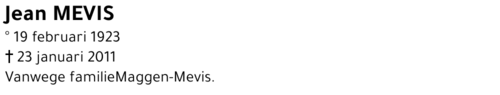 Jean Mevis