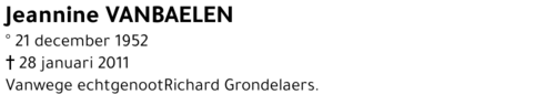 Jeannine Vanbaelen