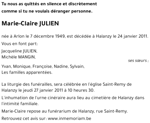 Marie-Claire JULIEN