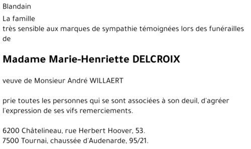 Marie-Henriette DELCROIX