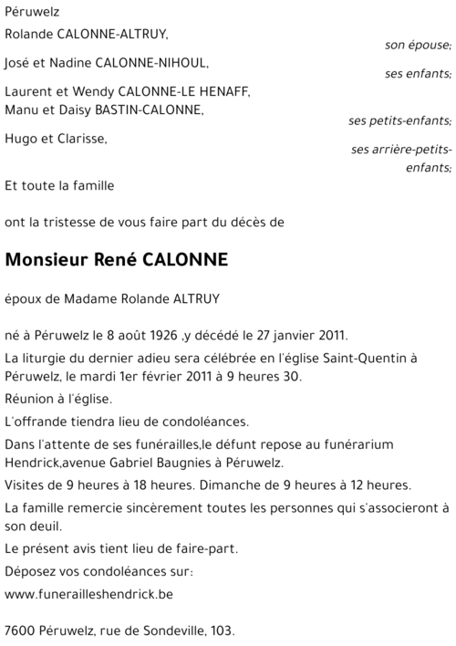 René CALONNE