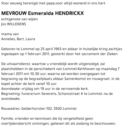 Esmeralda Hendrickx