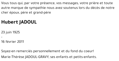 Hubert JADOUL