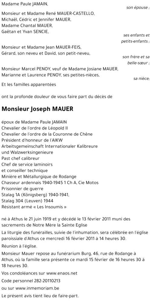 Joseph MAUER