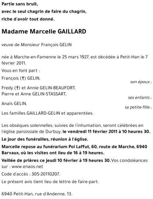Marcelle GAILLARD